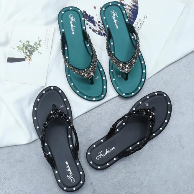 Fashion sequin ladies beach shoes | Custom Flip Flops